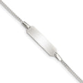 Sterling Silver Childrens 5in Plus 1in EXT ID Curb Link Bracelet, 5 x 6 mm