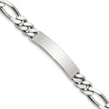 Sterling Silver Polished Engraveable Figaro Link ID Bracelet, 8.5 x 8 mm