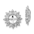 Sterling Silver Rhodium Diam. Earring Jacket, 0.085 ct, 14 x 14 mm