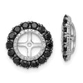 Sterling Silver Rhodium Diam. & Black Sapphire Earring Jacket, 1.374 ct, 13 x 13 mm