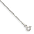 Sterling Silver 1mm Beaded Chain Anklet, 10 x 1 mm