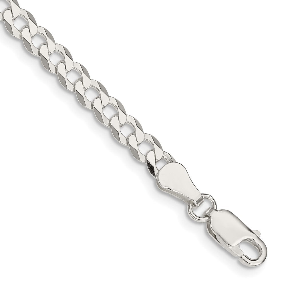 Sterling Silver 4.7mm Flat Curb Chain, 9 x 4.7 mm