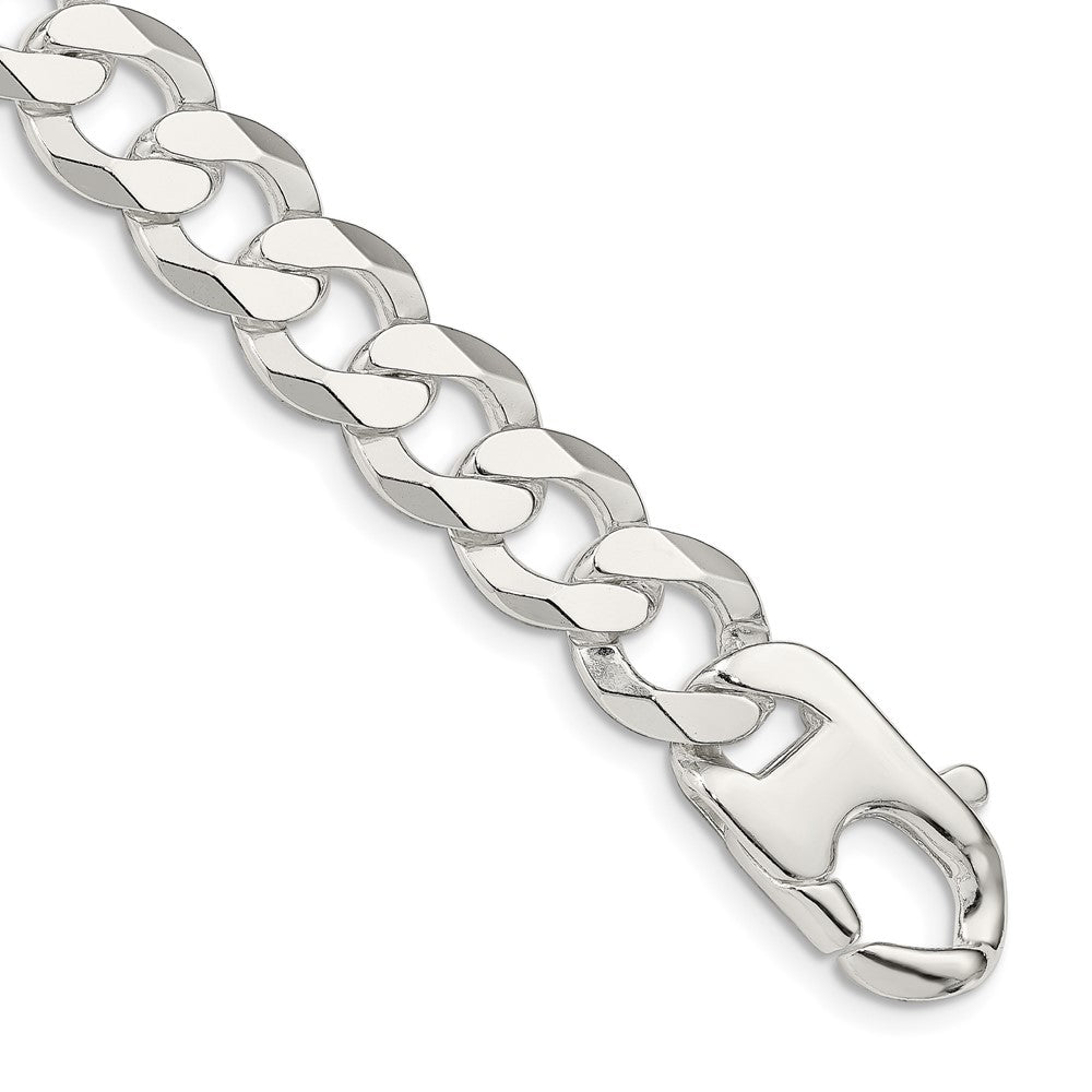 Sterling Silver 14mm Flat Curb Chain, 9 x 14 mm