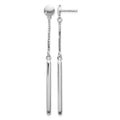 Sterling Silver RH-plated Polished Post Dangle Earrings, 56 x 1.75 mm
