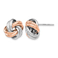 Sterling Silver Rose Rhodium-plated Post Earrings, 15 x 18.5 mm