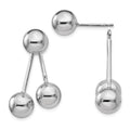Sterling Silver Polished Ball Post Earrings, 28 x 24 mm
