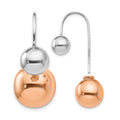 Sterling Silver & Rose-tone Dangle Earrings, 29 x 12 mm