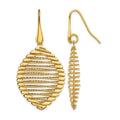Sterling Silver Gold-plated Shepherd Hook Earrings, 46 x 23 mm