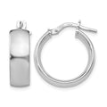 Sterling Silver Rhodium-plated Hoop Earrings, 20 x 6 mm