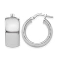 Sterling Silver Rhodium-plated Hoop Earrings, 21 x 9 mm