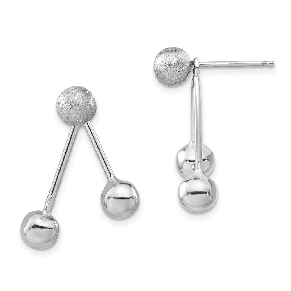 Sterling Silver Polished & Brushed Dangle Earrings, 24 x 19.1 mm