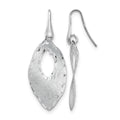SS RH-plated Textured & D/C Dangle Shepherd Hook Earrings, 46 x 17 mm