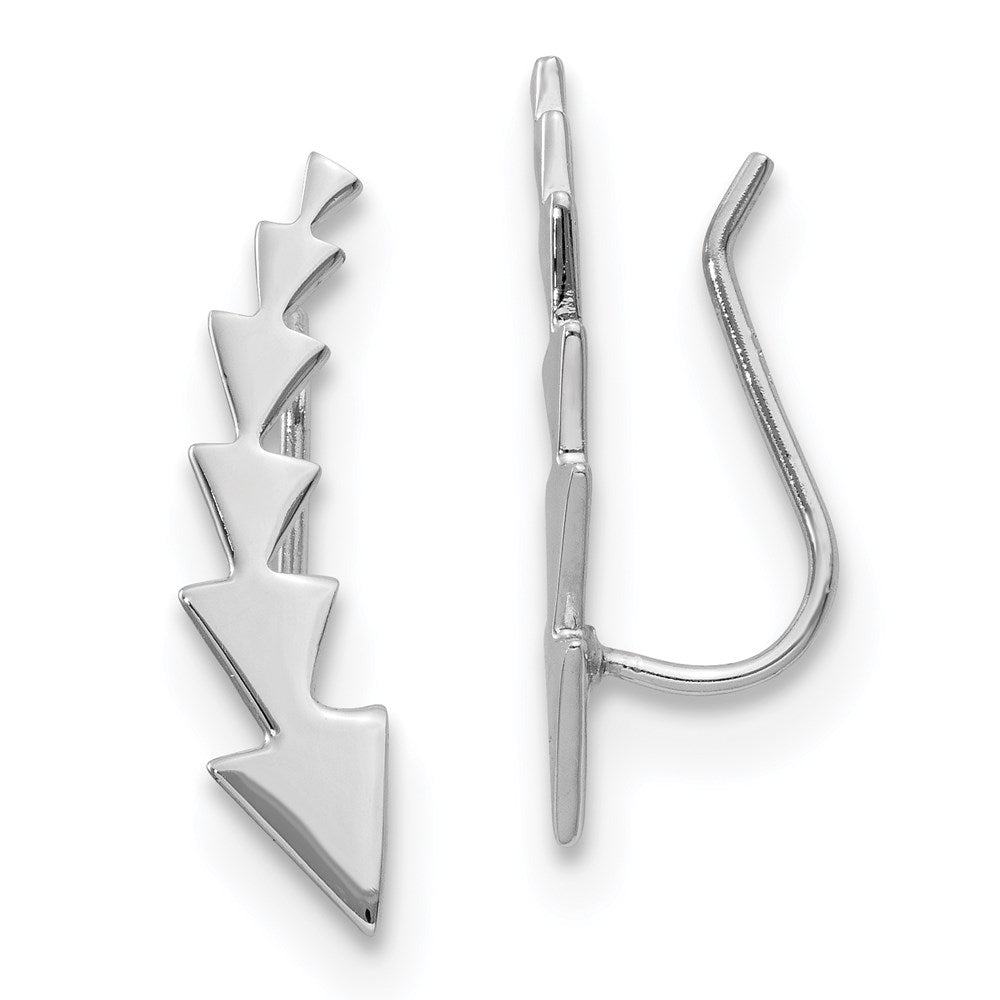 Sterling Silver Polished Arrow Ear Climber Earrings, 21 x 5 mm