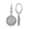 SS RH-plated Polished D/C Open Center Leverback Earrings, 33 x 15 mm