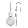 Sterling Silver Radiant Essence Polished Textured Dangle Earrings, 48 x 19 mm