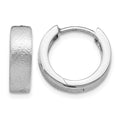 SS RH-plated Radiant Essence Textured Huggie Hoop Earrings, 13 x 14.25 mm