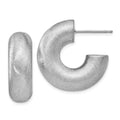 Sterling Silver Radiant Essence J Hoop Post Earrings, 25 x 8 mm