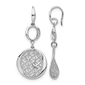 Sterling Silver Rhodium-plated Filigree Dangle Earrings, 56.7 x 14.13 mm