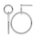 Sterling Silver RH-plated Polished Post Dangle Earrings, 33.73 x 25.5 mm