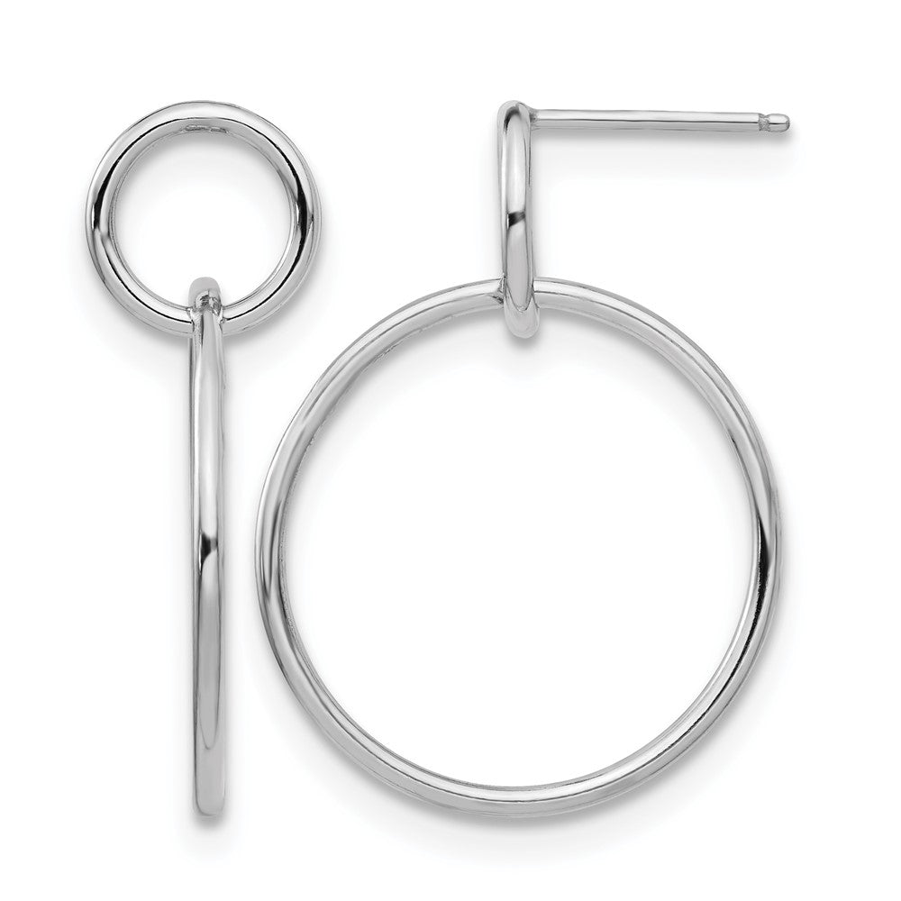 Sterling Silver RH-plated Polished Post Dangle Earrings, 33.73 x 25.5 mm