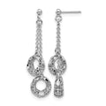 Sterling Silver Polished D/C Circle Dangle Earrings, 48.56 x 11.57 mm
