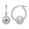SS RH-plated Radiant Essence Brushed & Polished Hoop Earrings, 28.06 x 23.23 mm