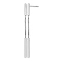 Sterling Silver Rhod-plat Polished Bar Post Dangle Earrings, 70 x 5.3 mm