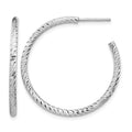 Sterling Silver Rhod Radiant Essence D/C Post Dangle Earrings, 30 x 2 mm