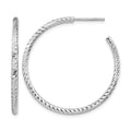 Sterling Silver Rhod Radiant Essence D/C Post Dangle Earrings, 35 x 34 mm