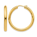 Sterling Silver Gold-plated 3.5mm Tube Earrings, 32 x 3.5 mm