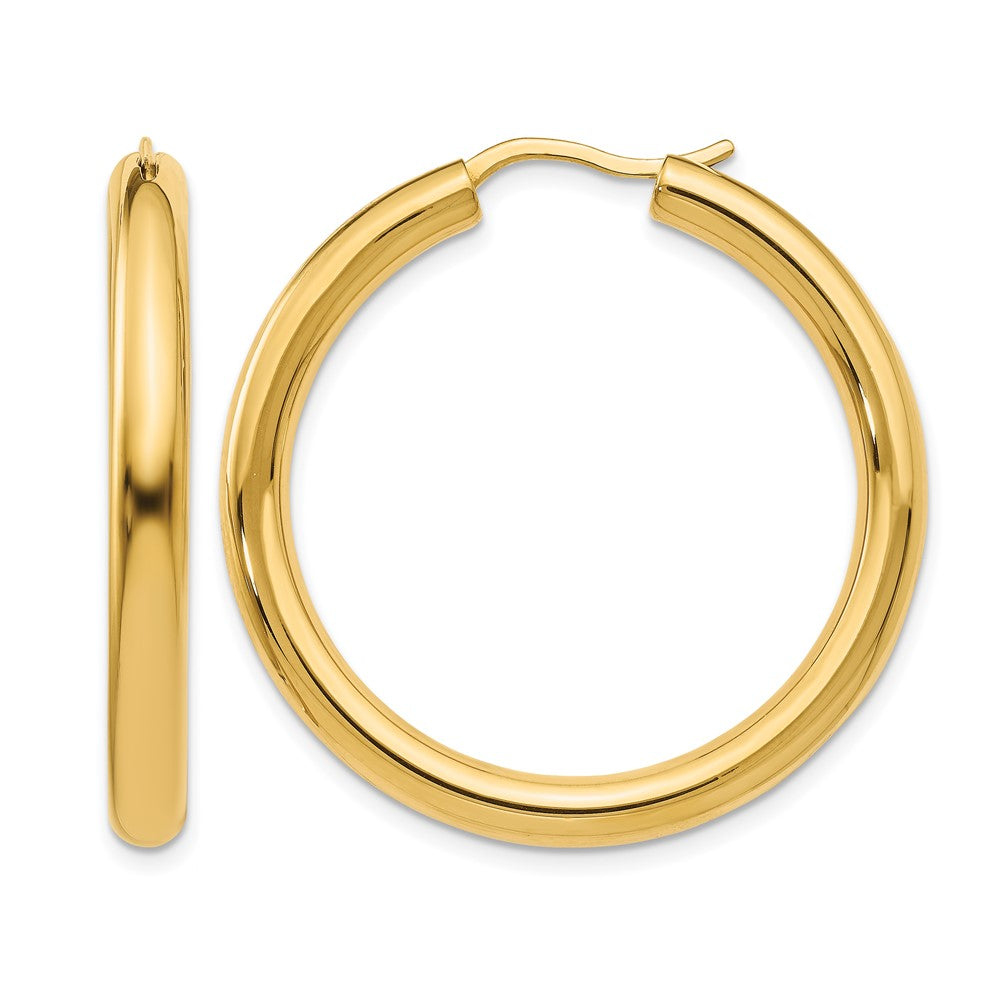 Sterling Silver Gold-plated 3.5mm Tube Earrings, 32 x 3.5 mm