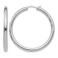 Sterling Silver Rhodium-plated 3.5mm Tube Earrings, 40 x 3.5 mm