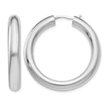 Sterling Silver Rhodium-plated 5mm Tube Earrings, 34 x 5 mm