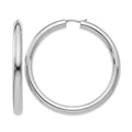 Sterling Silver Rhodium-plated 5mm Tube Earrings, 55 x 5 mm