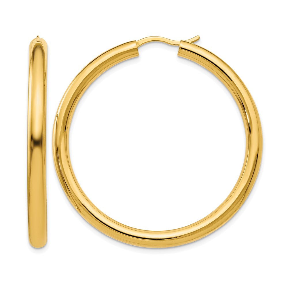 Sterling Silver Gold-plated 3.5mm Tube Earrings, 40 x 3.5 mm