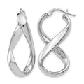Sterling Silver RH-plated Polished Twisted Hoop Earrings, 34 x 4 mm