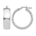Sterling Silver RH-plated Polished Hinged Hoop Earrings, 24 x 7.5 mm