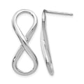 Sterling Silver RH-plated Polished Infinity Symbol Post Earrings, 28 x 10.92 mm