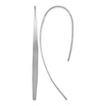Sterling Silver Rhodium-plated Polished & Brushed Earrings, 55 x 3.38 mm