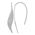 Sterling Silver Rhodium-plated Polished & Brushed Earrings, 50 x 17 mm