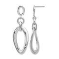 Sterling Silver RH-plated Polished Post Dangle Earrings, 50 x 17.82 mm