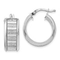 Sterling Silver Polished Glimmer Infused Hoop Earrings, 24 x 19.28 mm