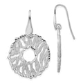 Sterling Silver Matte & Diamond-cut Dangle Earrings, 45.7 x 29 mm