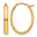Sterling Silver Gold-plated Polished Oval Hoop Earrings, 23 x 3.5 mm