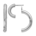 Sterling Silver Polished D/C Removable Front Back Earrings, 31.5 x 25.25 mm