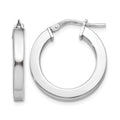 Sterling Silver RH-plated Polished Hoop Earrings, 20.5 x 3 mm