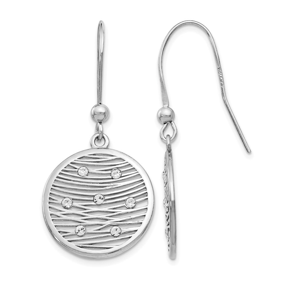 Sterling Silver RH-plated Polished Preciosa Crystal Earrings, 41 x 18.14 mm