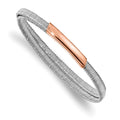 Sterling Silver & Rose-tone Mesh Flexible Slip-on Bracelet, 4.5 mm