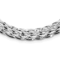 Sterling Silver RH-plate Polished w/4 in ext. Choker Necklace, 16 mm