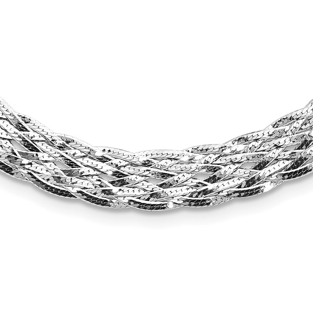 Sterling Silver RH-plate Polished w/4 in ext. Choker Necklace, 16 mm
